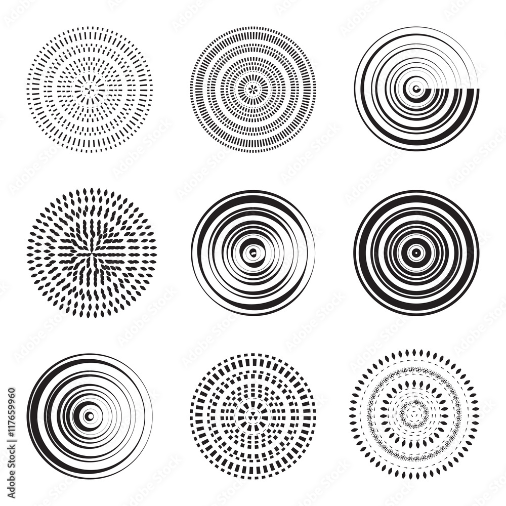 Abstract circle element. Concentric circles Stock Vector | Adobe Stock