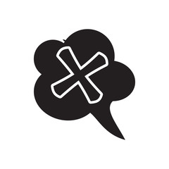Poster - Cross in cloud icon in simple style isolated on white background. Click and choice symbol