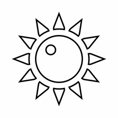 Sticker - Sun icon in outline style isolated on white background. Heat symbol