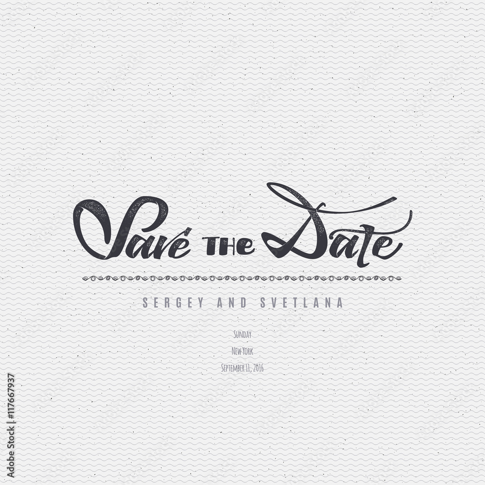 Save the date - calligraphic lettering badge label for design ...