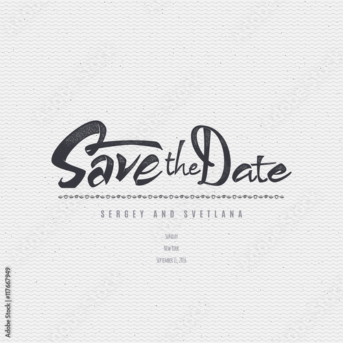 Fotografia, Obraz Save the date - calligraphic lettering badge label for design invitation