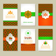 Set of ethnic Indian banners in national colors.