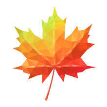 Low Poly Vector Maple Leaf Geometric Pattern