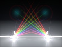 3d Illustration Dual Prism And Refraction Light Ray.