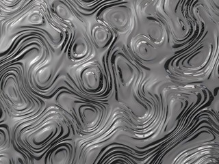 3d illustration of metalic curves and waves. abstract background