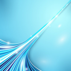 Poster - blue and white lines abstract technology background. lines curv