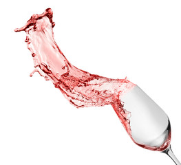 Canvas Print - Splash of red wine, isolated on white