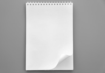 Poster - Blank notebook on grey background