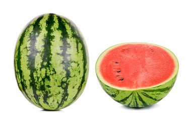 Wall Mural - Half of watermelon isolated on the white background