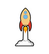 © djvstock - Rocket spaceship science technology icon. Isolated and flat illustration. Vector graphic