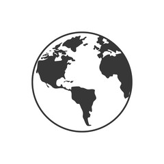 Wall Mural - planet earth world silhouette icon. isolated and flat illustration. vector graphic