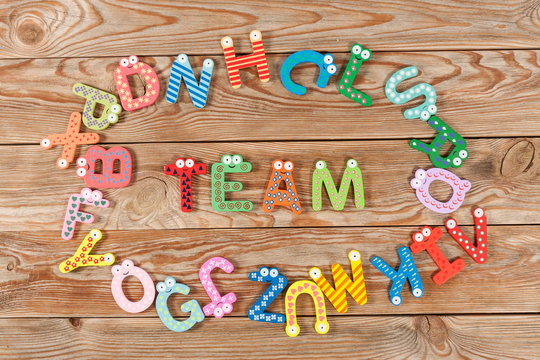 Word TEAM letters