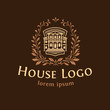 Logo emblem with the house.