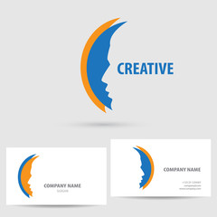 Vector icon with business card template.