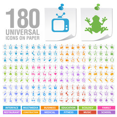 Poster - 180 Universal Icons on Paper.