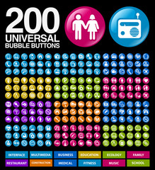 Poster - 200 Universal bubble Buttons.