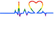 Beatline with Heart in colorful, Rainbow colors