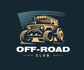 Wall Mural - Off road car logo illustration.