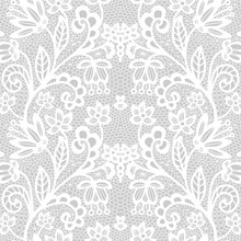 Lace Seamless Pattern With Flowers