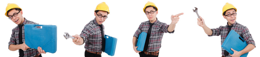 Industrial worker isolated on the white background