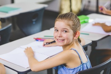 Poster - Schoolgirl doing her homework