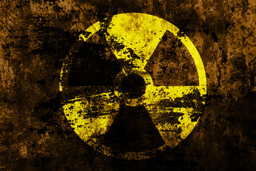 sign of radiation on a grunge texture