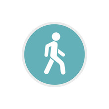 Pedestrians Only Road Sign Icon In Flat Style On A White Background