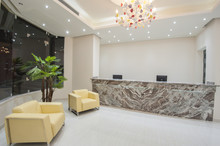 Interior Of A Luxury Hotel Lobby Reception Area