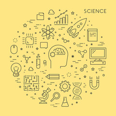 Wall Mural - vector line web concept for science