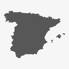 Aufkleber - Spain map in gray on a white background