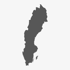 Aufkleber - Sweden map in gray on a white background