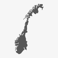 Aufkleber - Norway map in gray on a white background