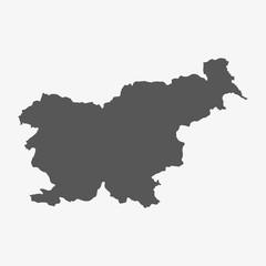 Aufkleber - Slovenia map in gray on a white background