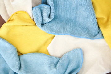 Various colored microfiber cloths