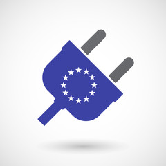 Poster - Isolated male plug with  the EU flag stars