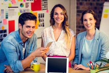 Poster - Business people smiling in office