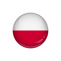 Wall Mural - Flag of Poland. A round button with a glare. Round Flag emblem.