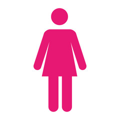 Sticker - woman pictogram pink icon vector illustration