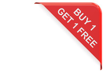 Buy 1 Get 1 Free, red corner. Sale and discount concept 3D rende