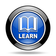 Poster - learn blue glossy icon