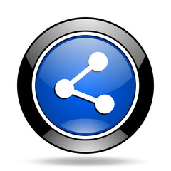 Aufkleber - share blue glossy icon
