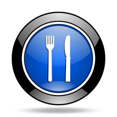 Aufkleber - eat blue glossy icon