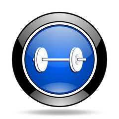 Aufkleber - fitness blue glossy icon