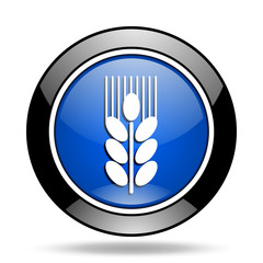 Aufkleber - grain blue glossy icon