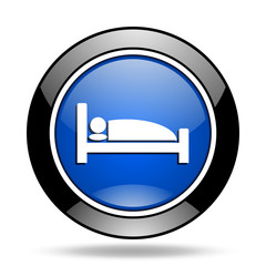 Poster - hotel blue glossy icon