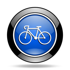 Poster - bicycle blue glossy icon