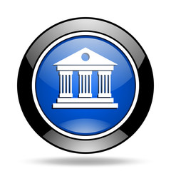 Aufkleber - museum blue glossy icon