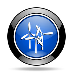 windmill blue glossy icon