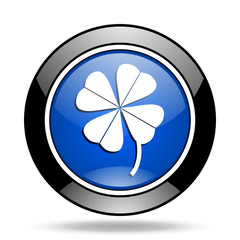Aufkleber - four-leaf clover blue glossy icon