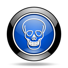 Poster - skull blue glossy icon